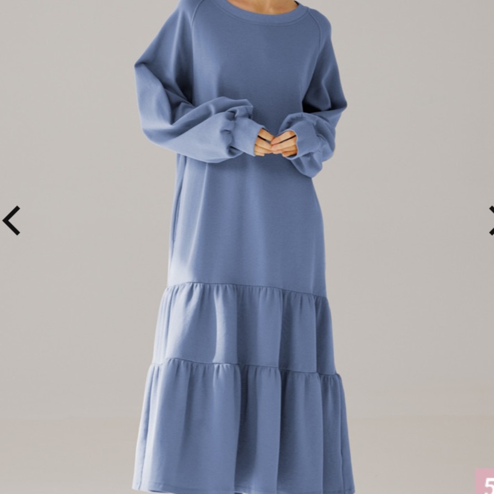 Nap Crew Neck Tiered Cotton Dress